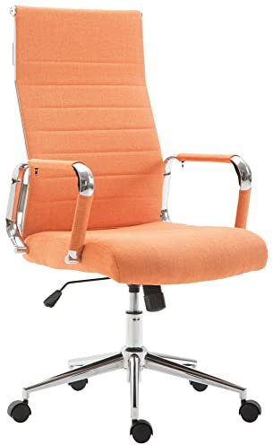 CLP Bürostuhl Kolumbus Stoff I Ergonomischer Chefsessel I Komfort Für Lange Arbeitstage I Robust Und Langlebig Für Gaming Und Home-Office, Farbe:orange