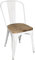 Bolero GM644 Bistrostuhl mit Sitzpolster aus Holz, Weiß, 847 mm Höhe, 434 mm Breite, 500 mm Länge, Packung mit 4 Stück