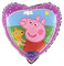 Grabo Folienballon Mylar Peppa Pig Herz, Rosa, 1 Stück, 45 cm, Selbstdichtend, Peppa Pig Fans, Kinder, Feierliebhaber, Unisex-Kinder
