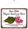 Kruzroyal MP122 Since little fingers touch our floor, please leave your shoes at the door Funny Novelty Retro Vintage Metal Wall Sign Plaque 20cm x 15cm