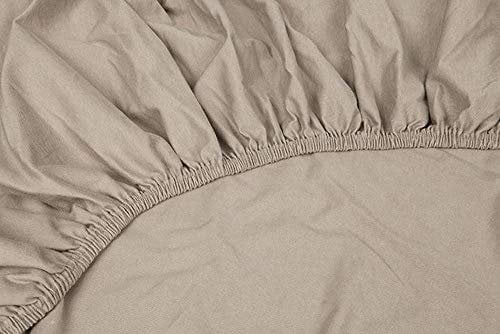 Kayori Shizu Perkal Spannbettlaken 40cm Steg Größe 90-100x200-220cm Farbe Sand