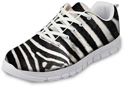 chaqlin Women Men Shoes Flats Fashion Sneakers with Zebra Skin Pattern Running Shoes Lightweight Casual Boy Girls Sport Trainers Size UK5=Eur37