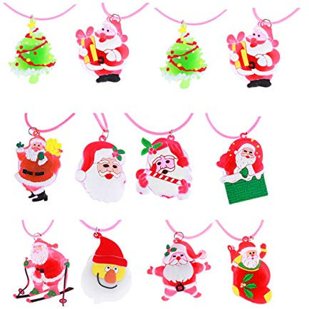 Uonlytech 12st Weihnachten Leuchtender Anhänger Led Leuchtende Halskette Led Blinkende Halskette Weihnachten Leuchten Weihnachtslicht Die Glühbirne Kind Geschenk