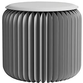 Klappkraftpapierhocker - Runder Hocker mit PU-Kissen - 12 x 14,2 Zoll, flexibeler Raum und klein - fabelhafte Geschenke für Familie und Freunde - Weiß