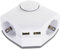 REV 0015400103 - Enchufe de Esquina con 2 enchufes USB, 150 cm, 2300 W, 16 A, Color Blanco