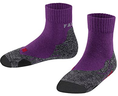 FALKE Unisex Kinder Wandersocken TK2 Short, Wolle, 1 Paar, Lila (Wildberry 8895), 27-30