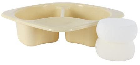 Junior Joy Top n Tail Bowl with 2 Sponges Cream - Baby Bathing Essential for Newborns and Infants - Lightweight, Durable, Easy to Clean - 50 x 50cm