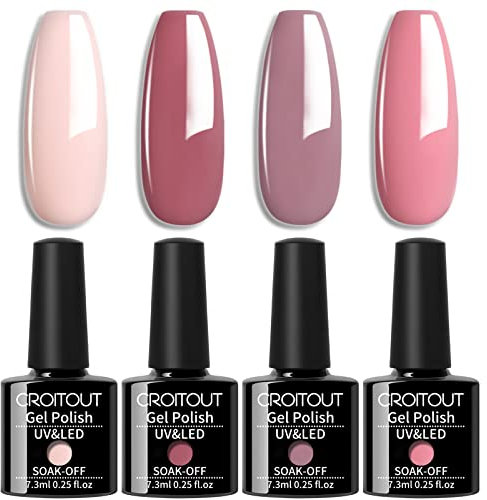 Croitout Vernis Semi Permanent UV LED,Vernis à ongle Gel Nail Art Soak Off Manucure 004