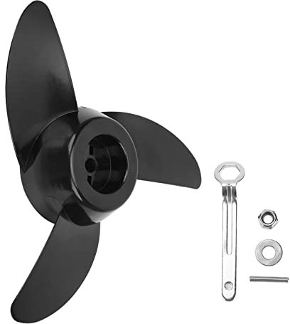 Akozon Außenbordpropeller 3 Blätter Außenbordpropeller Bootsrequisiten Electric Outboard Propeller Kit für 28 Lb 36 Lb 46 Lb 12 V 24 V Trolling Motoren Zubehör