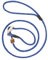 ROMNEYS Moxonleine Durham 6 mm – handgefertigte Retrieverleine & Agilityleine mit Hirschhorn-Zugstopp – Leine & Halsband in einem – Hundeleine Made in Germany (Blau-reflektierend, 130 cm)