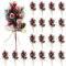 HanOBC 20 Stück rote Beerenstiele 15 cm künstliche Kiefernspieße Zweige Weihnachten Blumenplektren und Sprays Urlaub Winter Blumenplektren für Girlande, Kranz, Weihnachtsdekoration