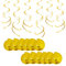 12Rolls Hanging Swirl Decorations Gold for Happy Birthday Party Swirls Decorations-Gold Hanging Swirls Ceiling Decorations Shiny Foil Swirls for Wedding,Baby Shower,Xmas,Birthday Party Supplies
