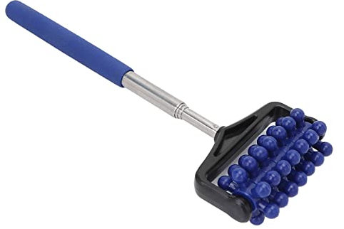Rückenkratzer, Roller Massage Stick, Teleskop Massagegerät Rückenmuskelrolle Verstellbare Rückenkopf Arm Kratzrolle für Muskelentspannung Tragbare Ausziehbare Teleskop Rückenkratzer (Dunkelblau)