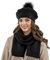 VIVISENCE Elegantes Damen Winter Set Aus Baskenmütze Mit Bommel Und Schal Aus Warmem Garn Mit Wollzusatz Perfekte Für Elegante Und Sportliche Outfits Ideal Für Kalte Wintertage, Schwarz,Einheitsgröße