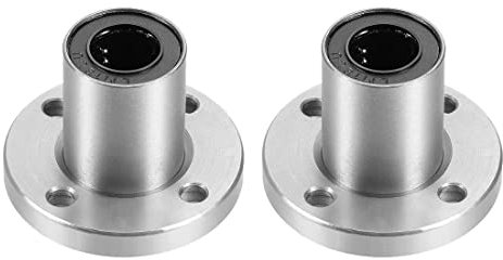 PATIKIL LM12UU 12mm Foro Dia, 21mm OD, 30mm Lunghezza Rotondo Flangia Lineare Sfera Cuscinetti, 2pz