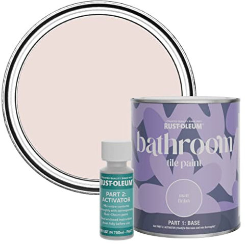 Rust-Oleum Pink Water-Resistant Bathroom Tile Paint in Matt Finish - Elbow Beach 750ml