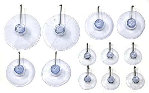 fiXte 12 x verschiedene Saugnapfhaken Küche Wandaufhänger Fenster Saugnapf Haken ohne Bohren für Glasfliesen Tür Badezimmer Dusche Weihnachtsbeleuchtung Hängender Kranz