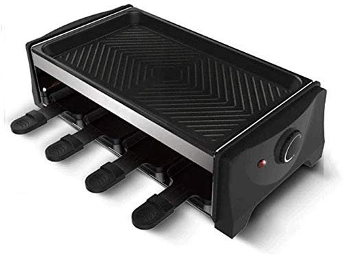 Raclette Grill - Electric Grill Plate with 8 Mini Pans Thermal cycling - Smart Thermostatic Heat Control 260℃ - 1100W