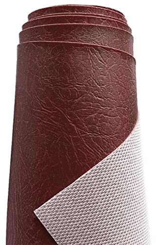 A-Express Schwer Kunstleder Stoff Körniges Textur Lederimitat Vinyl Lederstoff Automobil Hausdekoration Material - 50cm x 140cm Bordeaux
