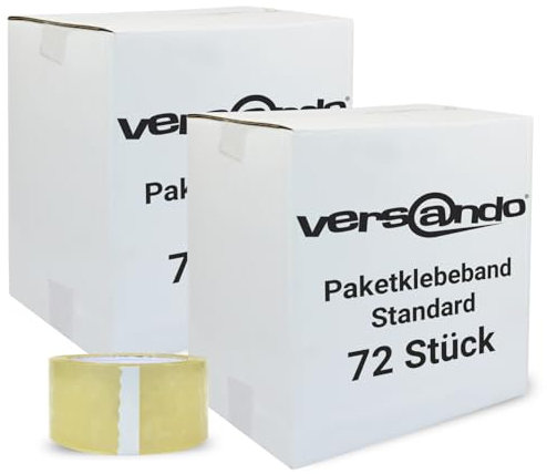 versando Lot de 72 rouleaux de ruban adhésif transparent 48 mm x 66 m (2 cartons)
