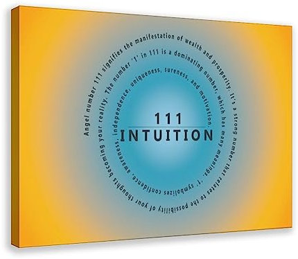 Kunstposter Angel Numbers 111, Leinwand, Poster, Schlafzimmer, Dekoration, Sport, Landschaft, Büro, Raumdekoration, Geschenkrahmen, 50 x 75 cm