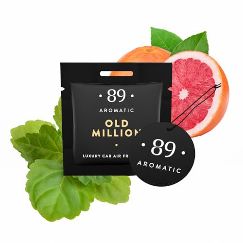 Aromatic • 89 • Luxus-Papier-Lufterfrischer 5er-Pack - Moschus, Zimt & Amber Duft, Hängende Duftkarten, Duftbaum für Auto und Haus, Geruchsentferner, bis zu 100 Tage frischer Premium-Duft