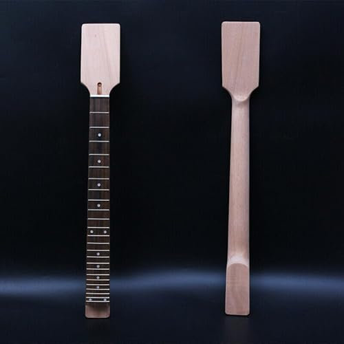 WUQIMUSC 24 Bünde Gitarrenhals Mahagoni Paddelkopf Ersatz für DIY Palisander Griffbrett Set in Ferse (24 Bünde 62,9 cm)