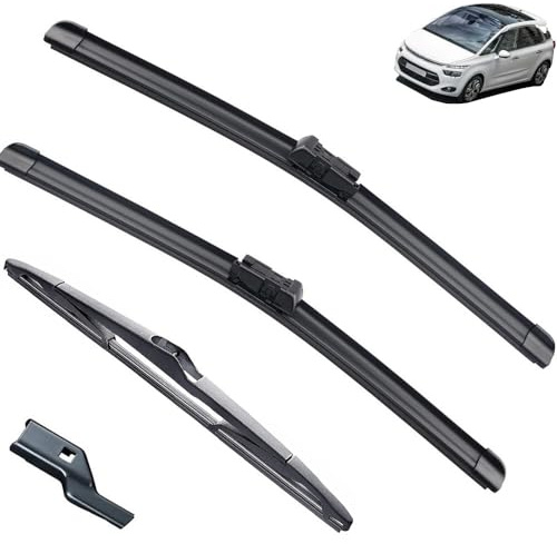 Compatible avec Citroen C4 Grand Picasso MK2 2013-2018 30+30 12 Lames d'essuie-glace avant arrière Brosses Cutter Accessoires 2015 2016 2017 2018