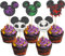 30 Stück Maus Inspiriert Halloween Tortendeko Glitzer Gruselige Cupcake Toppers für Baby Dusche Kinder Thema Geburtstag Party Torte Dekorationen Buntes