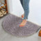 Badematte, rutschfest, saugfähig, Badematte, Badezimmer, Duschvorleger, halbrund, Chenille-Teppich, bequeme Bodenmatte für Badewanne, Duschraum (grau)