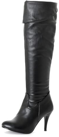 tinetill Stivali Alti Al Ginocchio Donna Stivali Classici a Spillo Tacco Lungo Tacco Alto Stivali in Pelle PU Stivali Invernali a Punta in Pelle Scamosciata Stivali Sopra Il Ginocchio Boots con Zip