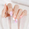 TOMICCA 24 Pièces Faux Ongles Court, Acryliques Pleine Couverture, Capsule Français Ongles, Ongles Artificiels, DIY Nail Art Décoration pour Femmes et Filles