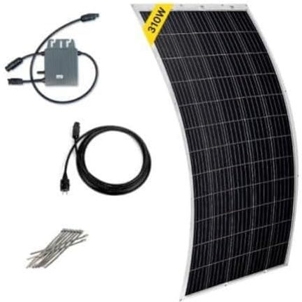 ROBINSUN® Kit de Panel Solar Autoinstalable Plug & Play Robinsun Light - 310Wp (1 Panel Ultraligero) + Micro inversor 300W con Wifi Incluído + Cables de conexión