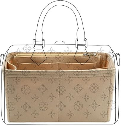 Lckaey Taschen-Einsatz-Organizer für Speedy 30 Handtaschen-Schutzeinsatz, Tragetasche und Handtaschen-Einsätze, Y073Khaki-L