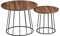 VASAGLE Couchtisch rund, 2er Set, modern, runder Beistelltisch, mit Stahlgestell, für Wohnzimmer, Schlafzimmer, naturwalnussfarben LCT045K43