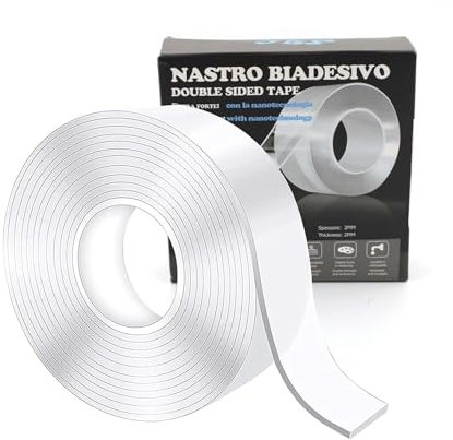 S.I.C Nano Nastro Biadesivo Extra Forte, Lavabile Trasparente Sottile Nano Tape, Multifunzionale Per Muro, Casa, Ufficio (5M*3CM*2MM)