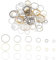 PH PandaHall 180 Stück Messing Verbindungsringe 3 Farbe 6 Größen Kreisrahmen Charms Glieder Ringe Schmuckverbinder Hohle Einfassungen Für Die Herstellung von DIY Schmuck Und Ohrringen.