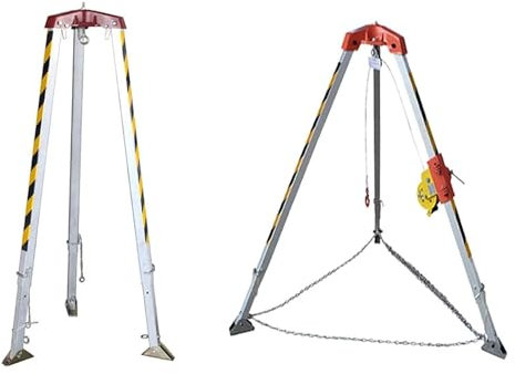 Portable Folding Aluminum Enclosed space tripod kit, Tunnels Pipelines Wellhead Multifunction Emergency Rescue Tripod with 20m Cable winch