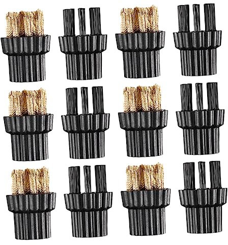 Gogogmee 12pcs Washing Machine Brush Head Cleaning Mops Cleaning Accessory Steam Cleaner Washing Machine Cleaner Steam Mop Parts Accessories Washer Head Small Mop Brush Cleaner Parts Metal