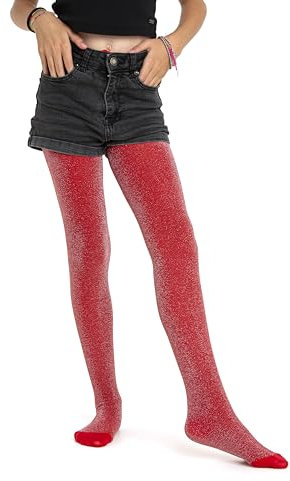 Gi&Gi Collant coprenti 70 denari da bambina caratterizzati da un brillante glitter colorato.N.2205 (IT, Età, 2 anni, 4 anni, Regular, ROSSO)