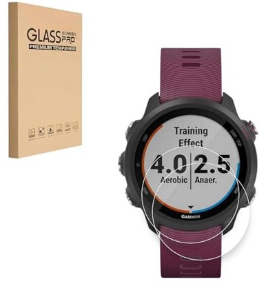 HYGMOCC Protecteur d’écran pour Garmin Forerunner 245 et Forerunner 245 Music Film en verre trempé, dureté 9H, anti-rayures, haute définition, sans bulles (2 pièces)