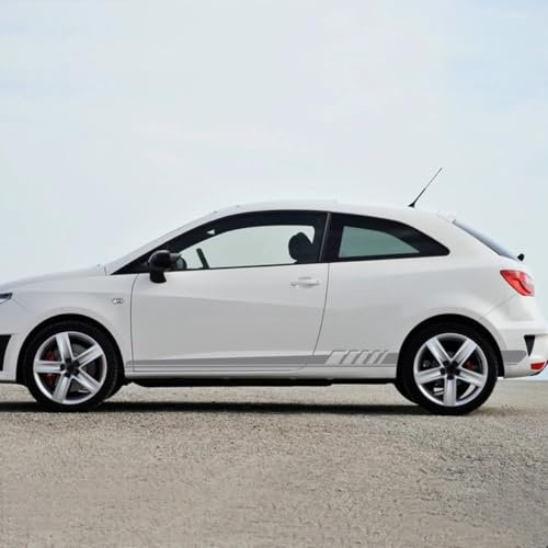 Bangquan Auto Aufkleber Seitenstreifen für Seat Leon MK3 MK2 Ibiza 6J 6L, Dauerhaft Wasserdicht Dekoration Karosserie Aufkleber,B/Glossy Black