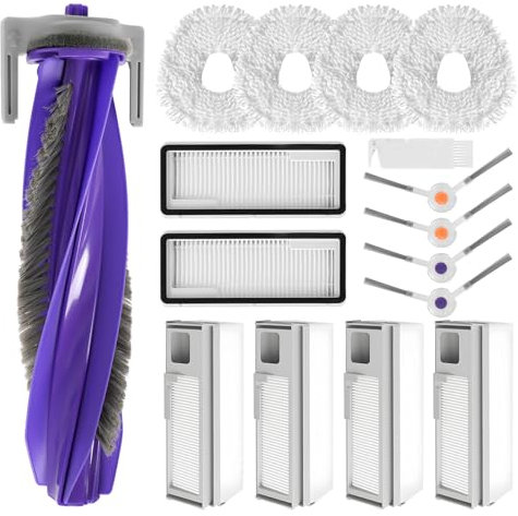 Kit di Ricambi Sostituzione Adatto per Aspirapolvere Narwal Freo X Ultra, 16 Kit di Accessori Ricambi, con 1 Spazzole in Gomma, 2 Filtro HEPA, 4 Laterali Spazzole, 4 Sacchetti per la Polvere