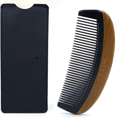 Peine de madera para barba con mango ergonómico