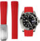 Gummi-Uhrenarmband mit gebogenem Ende, 20 mm, für Rolex Citizen Casio Ball Union Orient, Breitling, Omega, Tudor, Longines, Seiko, Uhrenarmband, reißfest, staubdicht, mit Faltschließe, 20 mm