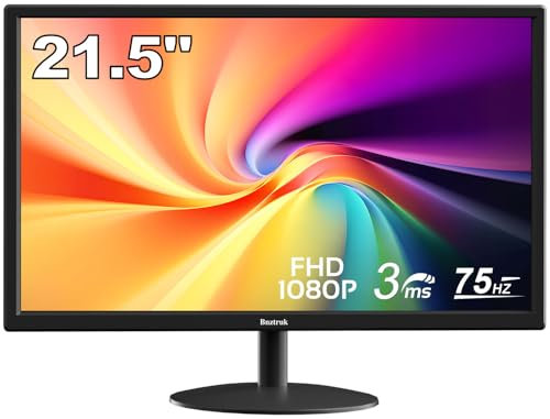 Bnztruk 22 Inch Business Computer Monitor FHD 1080p 75hz Gaming Monitor HDMI VGA Port LED Monitors Desktop Monitor for PC Raspberry pi Laptop,Tilt Adjustment,VESA Mountable