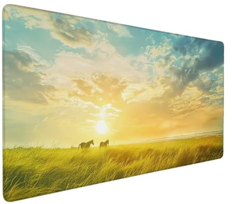 Tapis de Souris XXL 600x300 Tapis Souris XXL Gaming, Tapis Bureau Antidérapant Étanche, sous Main Souris à Bords Cousus pour Gamer, Ordinateur, PC, Tapis de Souris Ergonomique (Vert, Paysage) N-D