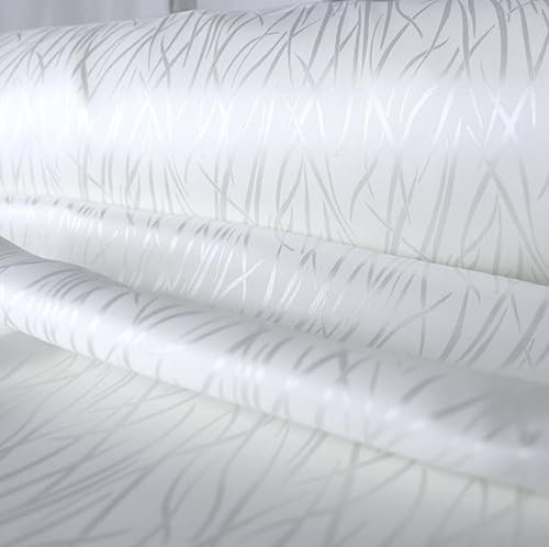 TOLKO überbreiter Glanz Satin Stoff Meterware | 240cm breit | Modestoff Dekostoff Kostümstoff Gardinenstoff Vorhangstoff Hochzeitsstoff | Glitzer Satinstoffe zum Nähen Dekorieren (Weiß)