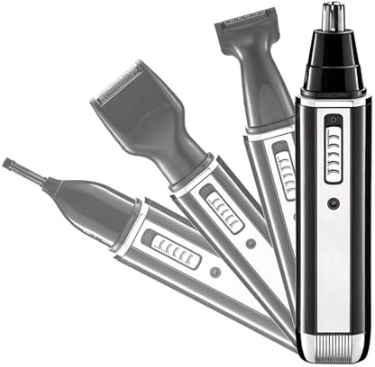 Berlamb - Cortapelos nariz y oreja - Recortadora y afeitadora - Kit de aseo 4 en 1 recargable USB - Sin dolor