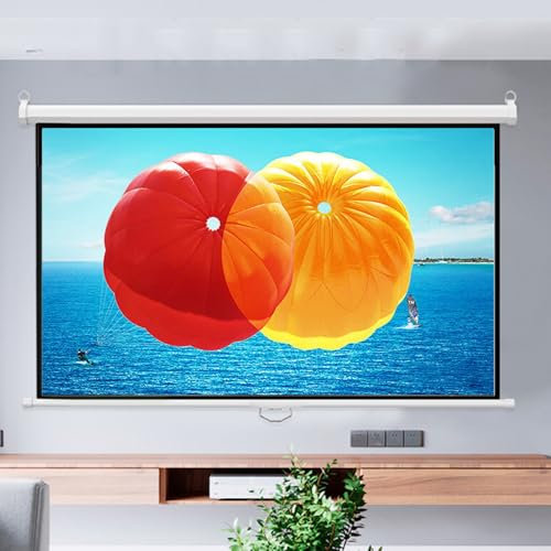 Schermo per Proiettore Manuale 4:3 Bloccaggio Automatico Schermo Videoproiettore 4K Ultra HD Schermo Cinematografico per Home Theater Ufficio Scuola Scolastico